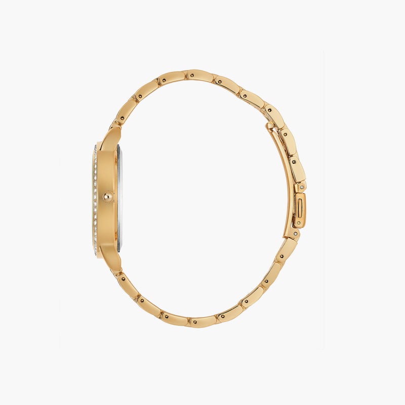 OMAX ساعة أنالوج ذهبية بقرص أكوا للنساء - Image 2